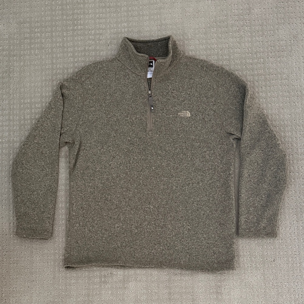 The North Face Men's 1/4 Zip-Up Sweater in tan/beige